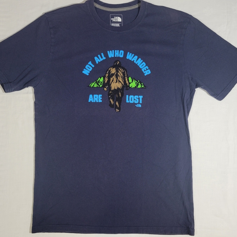 The North Face (Men's M) Classic Fit Navy Graphic Big Foot Skunk Ape T-Shirt